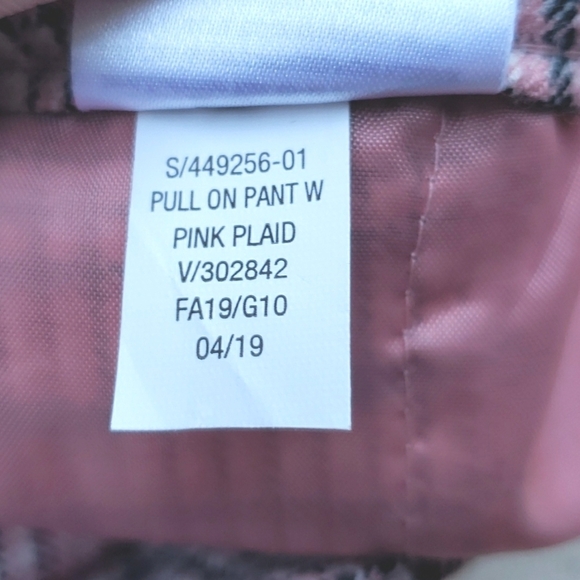 Old Navy Pink Plaid Pull On Pants 2P - Picture 7 of 8
